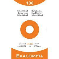 Étui de 100 fiches quadrillé 5x5 non perforé 125x200mm