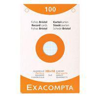 Étui de 100 fiches - bristol quadrillé 5x5 perforé 100x150mm
