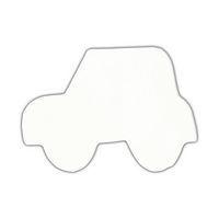 Symbole Voiture en papier mâché à décorer 12 cm blanc - Décopatch