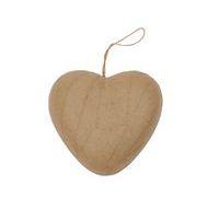 Coeur à suspendre en papier mâché à décorer 4x8x8 cm - Décopatch