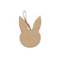 Tête de lapin plate à suspendre en papier mâché à décorer - Décopatch