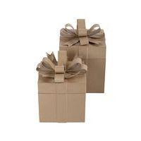 Lot 2 boîtes cadeaux carrées en papier mâché à décorer - Décopatch