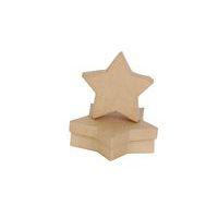 Assortiment 2 boîtes étoiles en papier mâché à décorer - Décopatch