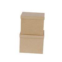 Lot de 2 boîtes rectangle en papier mâché à décorer - Décopatch