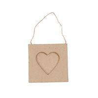 Mini cadre coeur 8x8 cm en papier mâché à décorer - Décopatch