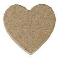 Magnet coeur 7 cm en papier mâché à décorer - Décopatch