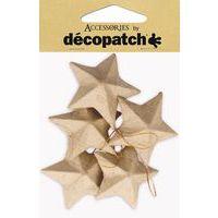 Sachet de 5 étoiles 3x11,5x18 cm en papier mâché à décorer - Décopatch
