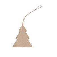 Sapin plat à suspendre 8 cm en papier mâché à décorer - Décopatch