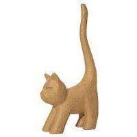 Chat longue queue 16,5 cm en papier mâché à décorer - Décopatch
