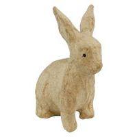 Lapin assis 10,5 cm en papier mâché à décorer - Décopatch thumbnail image