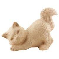 Chat songeur 15 cm en papier mâché à décorer - Décopatch
