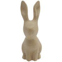 Lapin grandes oreilles 21,5 cm en papier mâché à décorer - Décopatch