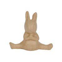 Lapin yoga 17 cm en papier mâché à décorer - Décopatch