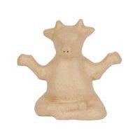 Vache yoga 16 cm en papier mâché à décorer - Décopatch
