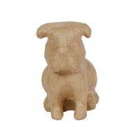 Bulldog assis 16 cm en papier mâché à décorer - Décopatch
