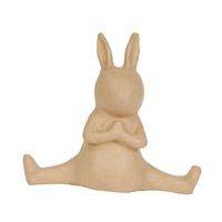 Lapin yoga 41 cm en papier mâché à décorer - Décopatch