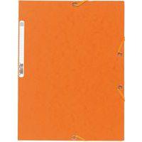 Lot de 25 chemises 3 rabats carte lustrée 400g/m2  A4 Orange - Image principale