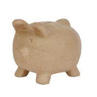 Tirelire cochon 25,5 cm en papier mâché à décorer - Décopatch thumbnail image