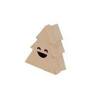 Boîte sapin sourire S 4x9x10 cm en papier mâché à décorer - Décopatch