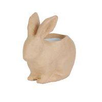 Cache-pot lapin 19 x10 x18,5 cm en papier mâché à décorer - Décopatch