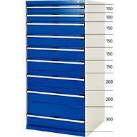 Armoire d'atelier à tiroirs Bott SL87 Ht 160 cm 9 tiroirs Gris/Bleu - Image 2