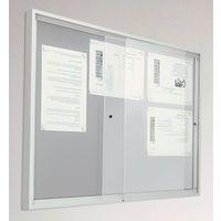 Vitrine intérieur porte coulissante fond acier coloris gris H 68 cm x L 116 cm thumbnail image 2