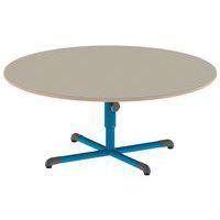 Table réglable Chloé ronde pied central plateau beige - Mobidecor
