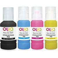 Pack4 bouteilles d'encre compatibles Epson 113 - 4 couleurs - Image principale