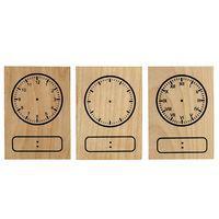 Lot de 3 tampons en bois horloge 7 x 5 cm thumbnail image