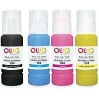 Pack4 bouteilles d'encre compatibles Epson 104 - 4 couleurs - Image principale