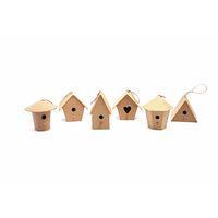 Lot de 6 nichoirs à oiseaux en carton à décorer - Graine créative