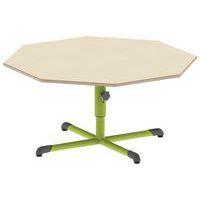 Table réglable Chloé octogonale pied central plateau beige - Mobidecor