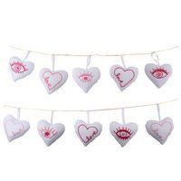 Lot de 10 cœurs en coton à décorer et à suspendre thumbnail image 3