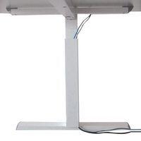 Bureau droit Kelli avec pied en T Blanc 180 cm Manivelle droite - Image 2