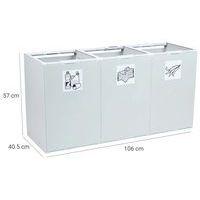 Poubelle plastique modulaire de trois éléments 60L thumbnail image 3