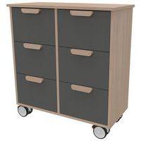 Meuble Filou  6 tiroirs sur roulettes gris onyx - Image principale