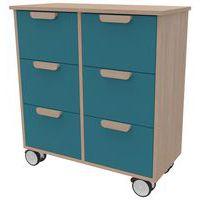 Meuble Filou  6 tiroirs sur roulettes turquoise - Image principale