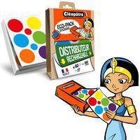 1 boîte eco-pack + 360 gommettes rondes 40mm assorties - Cleopatre