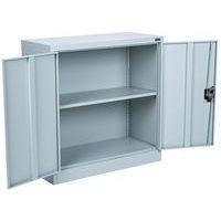 Armoire basse à portes battantes - Gris - Manutan - Image 4