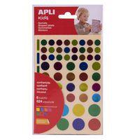 Pochette 624 gommettes rond métal 1-2 cm - Apli Kids