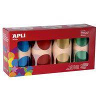 Lot 4 rouleaux gommettes rond métal Ø45 mm 1128 unités - Apli Kids