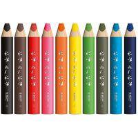 Etui 10 crayons de couleurs triangulaires 3 en 1 thumbnail image 2