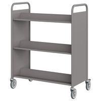 Chariot à livres 6 tablettes inclinées double face gris 7036 - Image principale