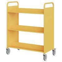 Chariot à livres 6 tablettes inclinées double face jaune 1018 - Image principale