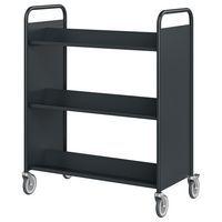 Chariot à livres 6 tablettes inclinées double face anthracite 7016 - Image principale