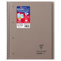 Koverbook reliure intégrale enveloppante PP transparent 22,5x29,7cm 160p ligné perfo 4 trous coloris assortis - Image 2