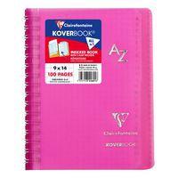 Koverbook répertoire reliure intégrale enveloppante PP transparent 9x14cm 100p Q.5x5 coloris assortis thumbnail image 2