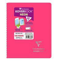 Koverbook NEON reliure intégrale enveloppante PP opaque 14,8x21cm 160p 5x5 coloris assortis - Image 3