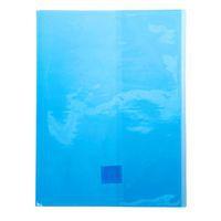 Protège-cahier Cristal Luxe 22/100ème 24x32 transparent bleu + porte étiquette - Image 2