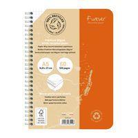 FOREVER premium, cahier reliure intégrale A5 90g recyclé 120p détachQ.5x5 coloris assortis - Image 2
